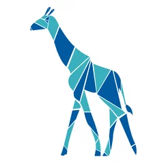 Deurstickers Geometrische dieren Giraf origami stijl