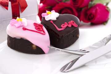Heart Shape Chocolate with rose