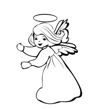 Angel dancing silhouette logo