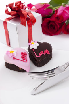 Heart Shape Chocolate with rose