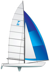 Obraz premium Sailboat Tornado class vector image