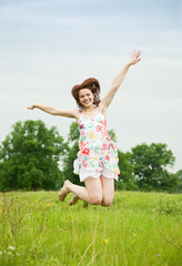 Fototapeta premium Jumping girl