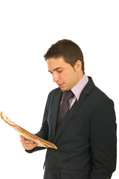 Business Man Reading Newpaper