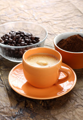 Cup of coffee with foam