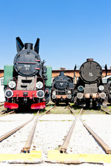 steam locomotives in railway museum, Jaworzyna Slaska, Poland
