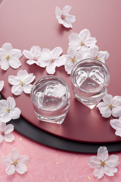 桜と杯