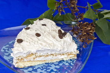 Cake with cream coffee