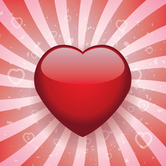 vector heart on retro background