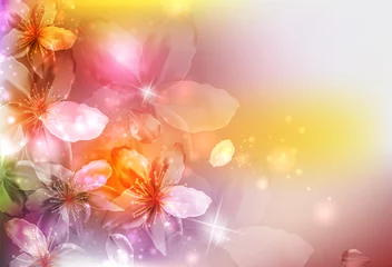 Tuinposter Zomer- of lente-vectorillustratie voor een fris ontwerp © blina