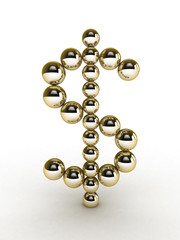 3d golden dollar sign