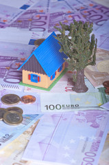 euro, geld, wirtschaft, bargeld mit figuren