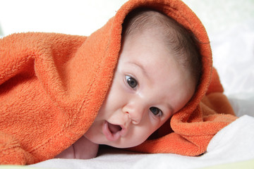 cute baby portrait at home