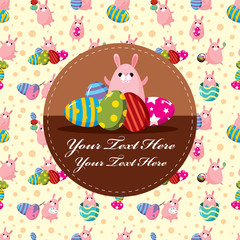 Easter rabbit and egg card