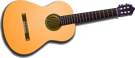 Obraz na płótnie Canvas acoustic guitar, isolated on white background