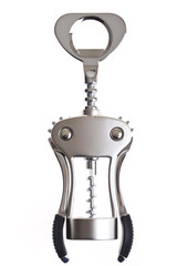 Modern corkscrew isolated on white background