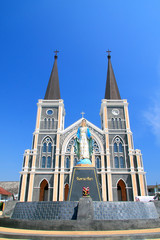 Fototapeta na wymiar Catholic Church and blue sky