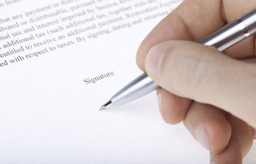 Hand signing contract with a pen macro