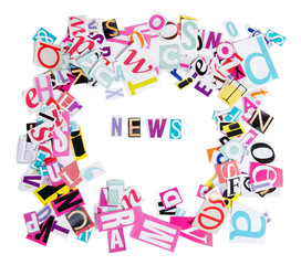 Word NEWS from newspaper letters