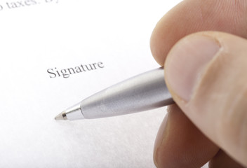 Hand signing contract with a pen macro