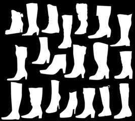 twenty white boot silhouettes