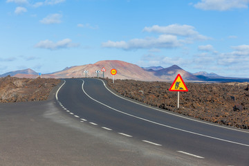 Empty road Lanzarote, Canary islands
