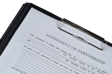 associate aggrement form on isolated white background form