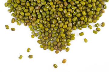 Green bean on white background