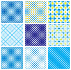set of seamless patterns with fabric checked textures