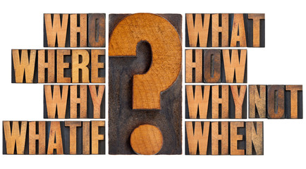 questions in letterpress wood type