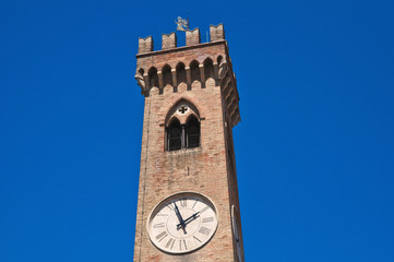 Fototapeta na wymiar Belltower. Santarcangelo of Romagna. Emilia-Romagna. Italy.
