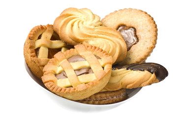 Mix of pastry, italian homemade on the white