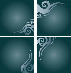 Set of abstract  swirl backgrounds