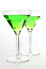 Green martini glasses