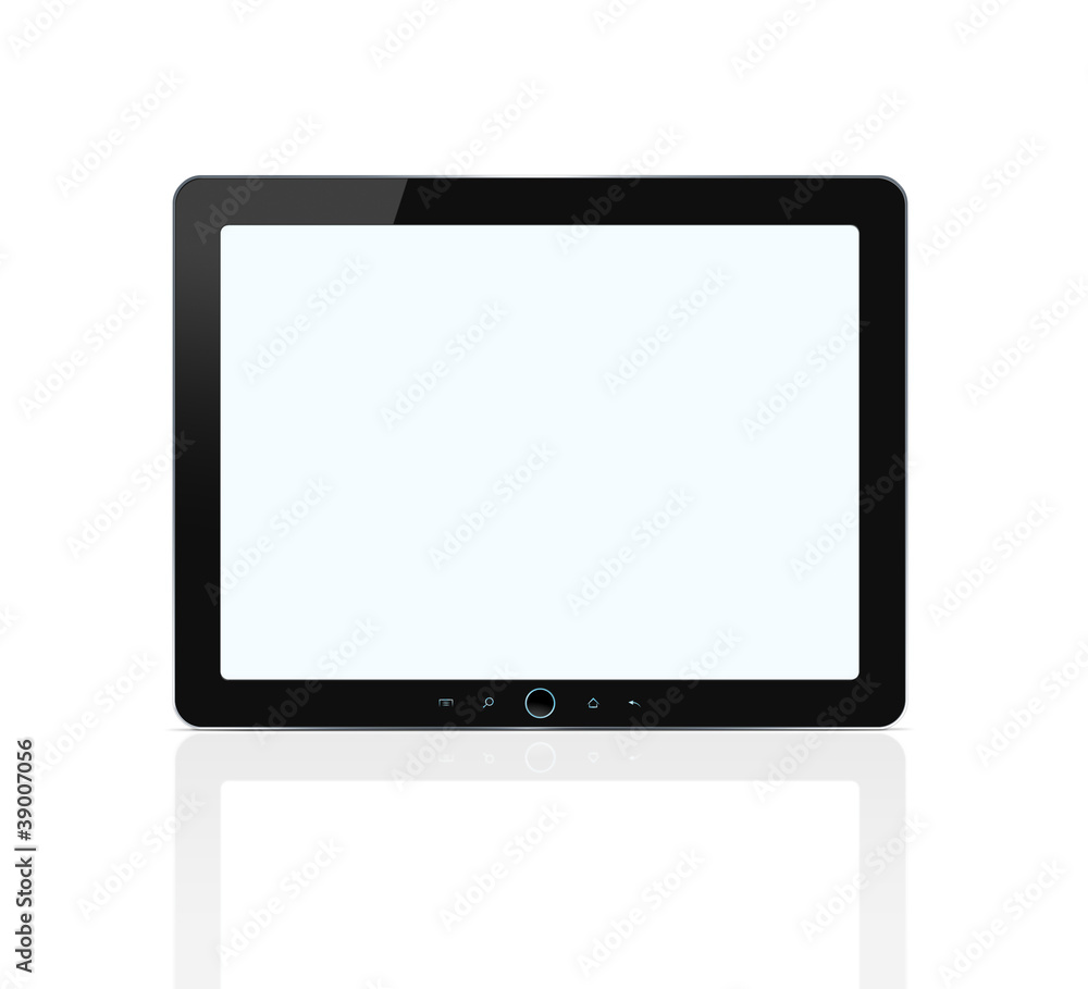 Poster digital tablet isolated on white background with clipping path