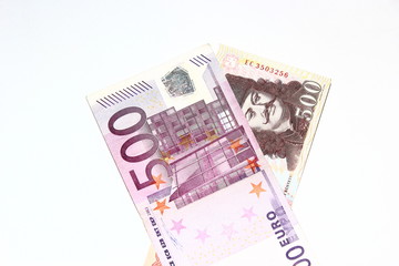 Obraz na płótnie Canvas 500 Euro with 500 forint