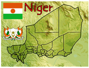 niger africa map flag emblem