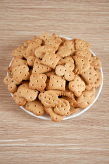 Children figured crackers on a plate