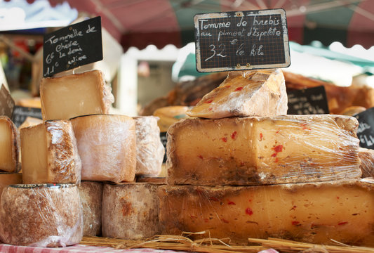 Random French cheese on Provence market