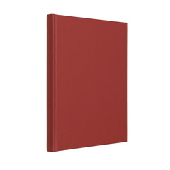 standing closed red book in white background