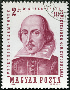 HUNGARY - CIRCA 1964: shows image of William Shakespeare