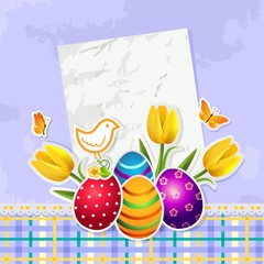Happy easter blue background