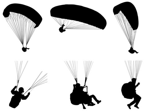 silhouette de parapente