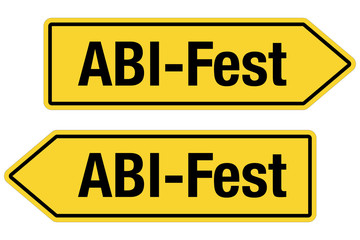 2 Pfeilschilder gelb ABI-Fest