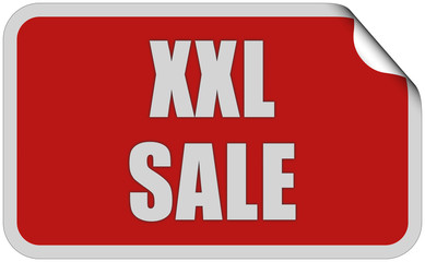 Sticker rot eckig curl oben XXL SALE