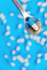 close up of capsule pills
