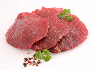 isolated raw meat beef