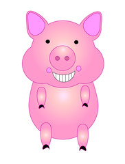 Obraz na płótnie Canvas Running pig, cartoon. vector