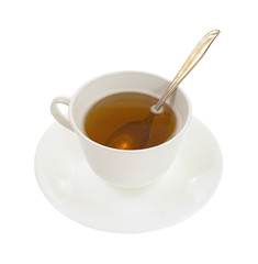 Ginseng tea in cup and saucer