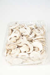 sliced mushrooms packaged