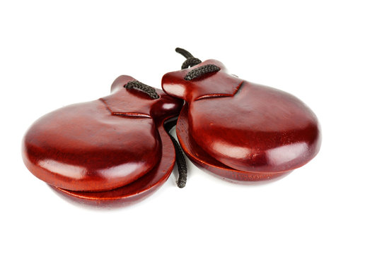castanets isolated on the white background